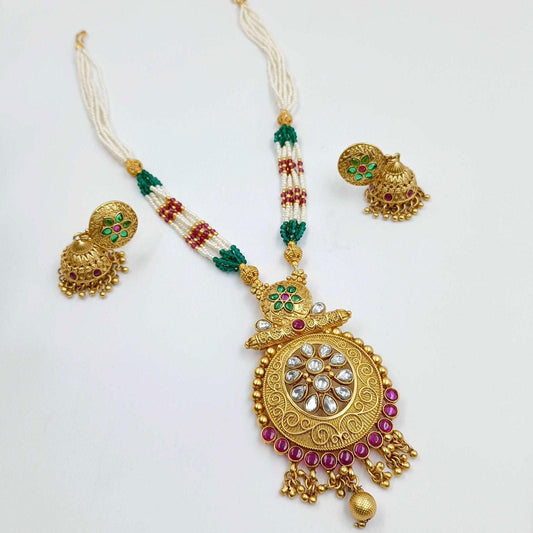 ADORABLE RAJWADI MOTI NECKLACE - Shree Radhe Pearls