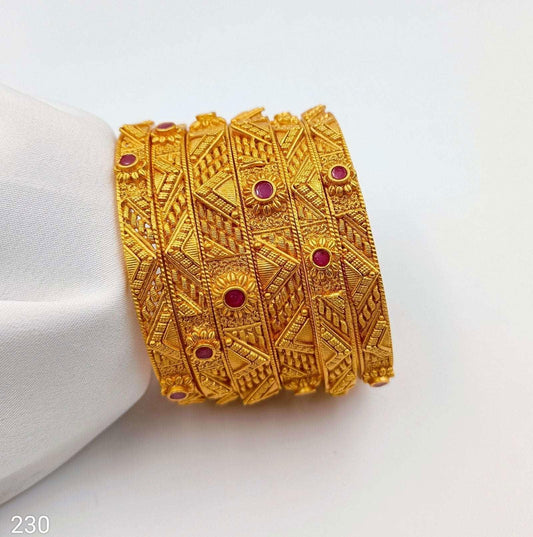 Aadya Attractive Gold Plated Bangles Set - Shree Radhe Pearls