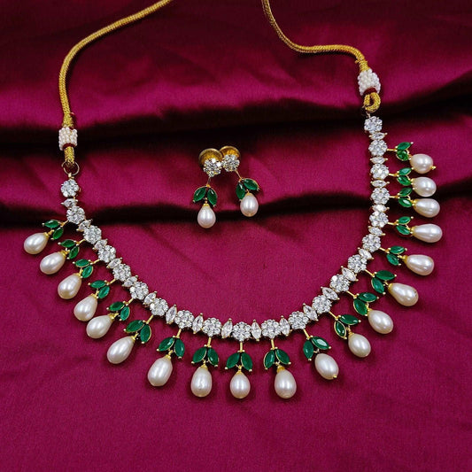 Adorable Floret Designer necklace Set - Shree Radhe Pearls