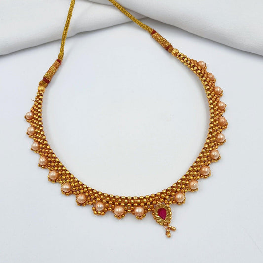 Adorable Pearls Studded Traditional Thushi - Shree Radhe Pearls