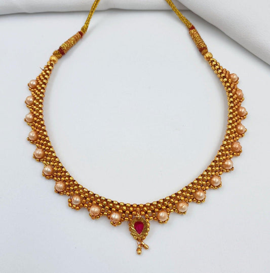 Adorable Pearls Studded Traditional Thushi - Shree Radhe Pearls