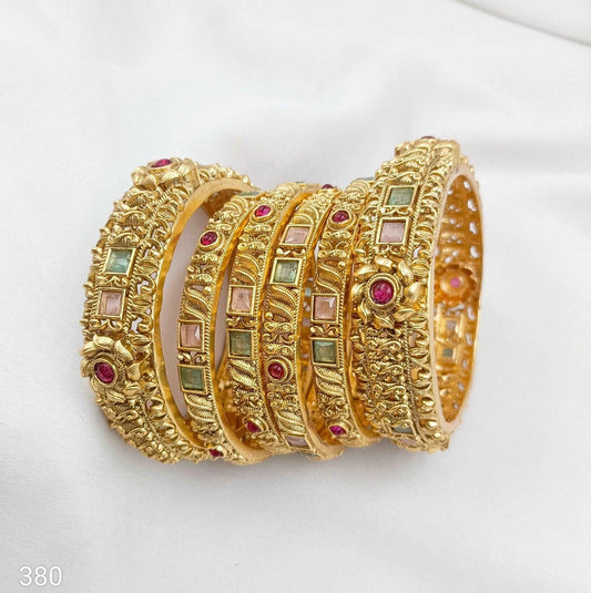 Adorable Unique Designer Rajwadi Bangles Set - Shree Radhe Pearls