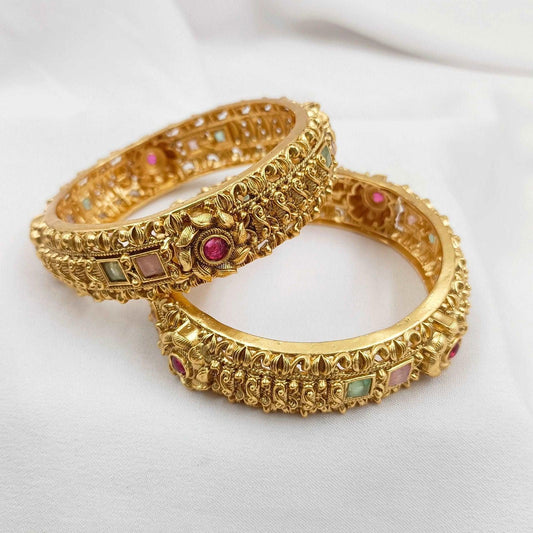 Adorable Unique Designer Rajwadi Bangles Set - Shree Radhe Pearls