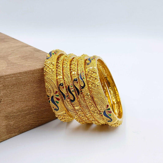 Amazing Peacock Designer Bangles - Shree Radhe Pearls