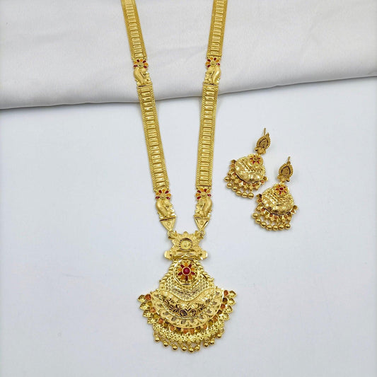 Attractive Designer Gold Plated Long Necklace - Shree Radhe Pearls