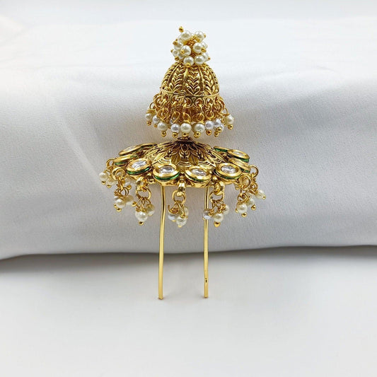 Attractive Kundan Studded Hair Pin - Shree Radhe Pearls