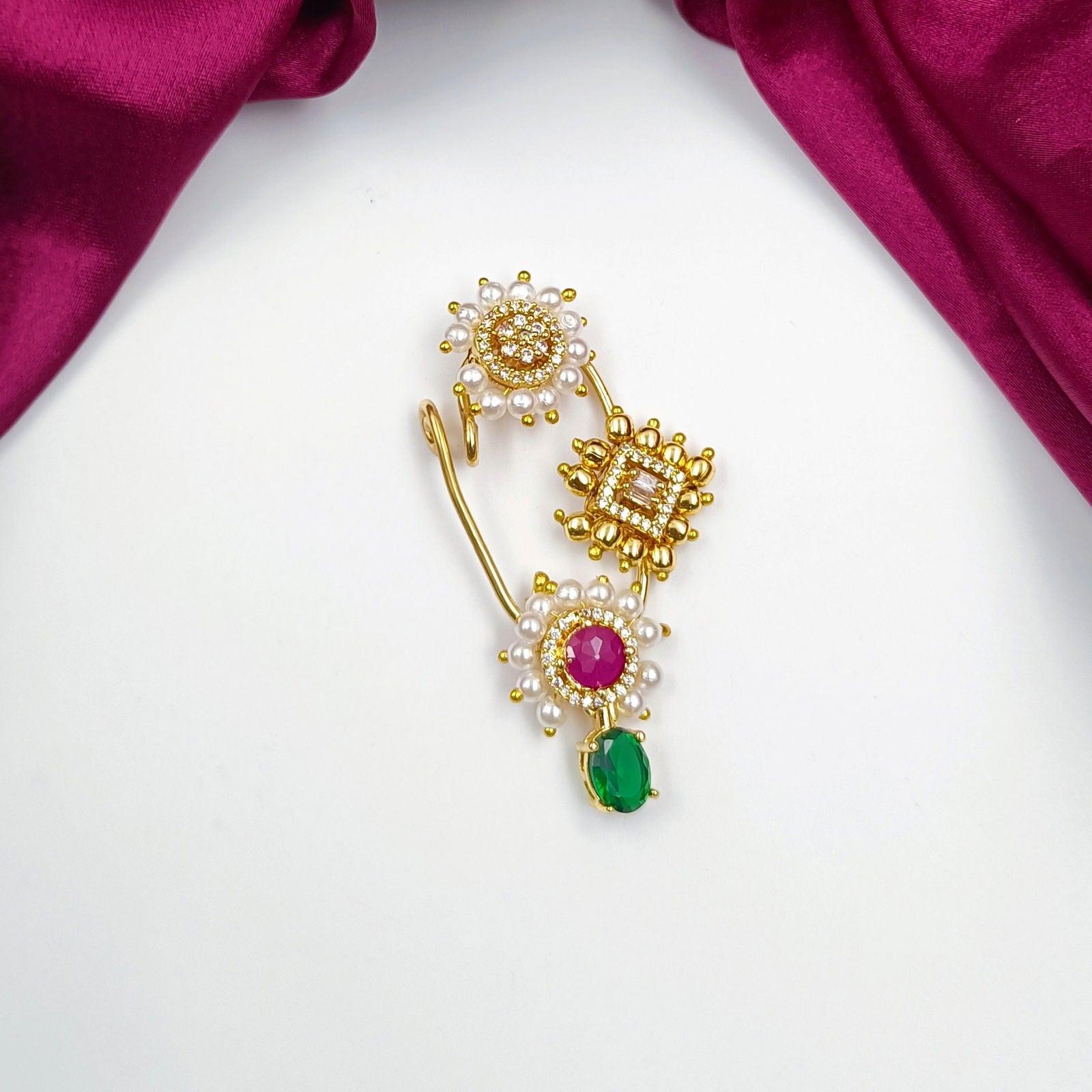 Attractive Square Round Shaped Designer Nath – Shree Radhe Pearls