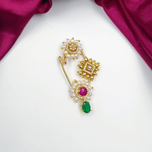 Attractive Square & Round Shaped Designer Nath - Shree Radhe Pearls