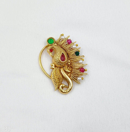 Awesome Peacock Designer Fancy Nath - Shree Radhe Pearls