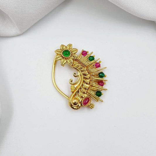 Beautiful Floret Designer Pressing Nath - Shree Radhe Pearls