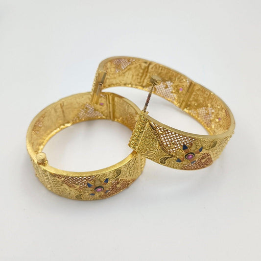 Blissful Designer Gold Plated Bangles - Shree Radhe Pearls