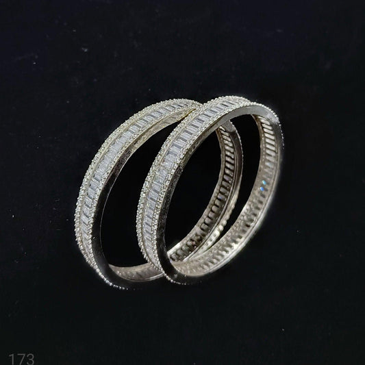 Brilliant Designer Cz Stone Studded Bangles - Shree Radhe Pearls