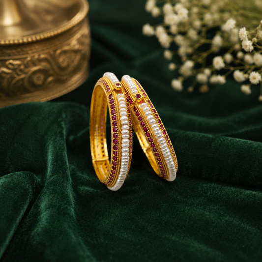 Ravishing Designer Fresh water Pearls Bangles