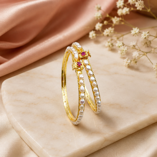 Excellent Designer Fresh Water Pearls Bangles