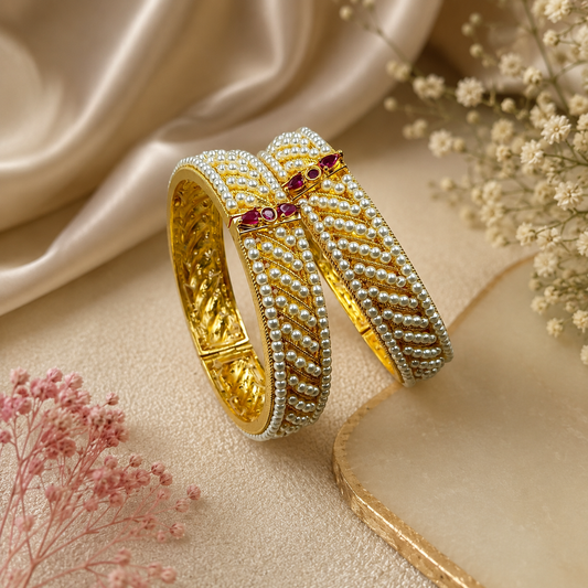 Captivating Trendy Pearls Designer Bangles