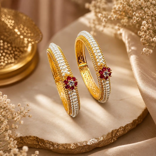 Charming Trendy Designer Pearls Bangles