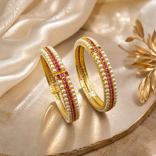 Divine Trendy Designer Pearls Bangles