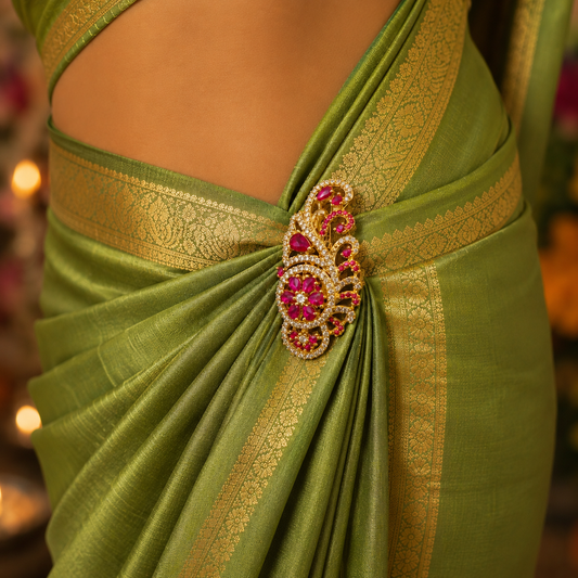 Brilliant Floret Designer Sari Pin