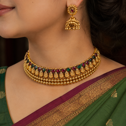 Artistic Designer Temple Choker Set