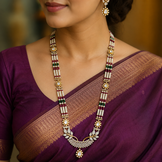 Majestic Fresh Water Pearls Designer Ranihaar
