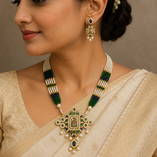 Gleaming Peacock Designer Chida Tanmani
