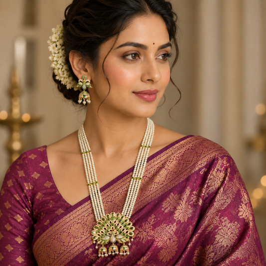 Sparkling Peacock Designer Ranihaar