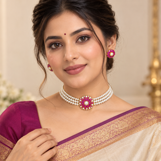 Attractive Designer Fresh Water Pearls Choker Set