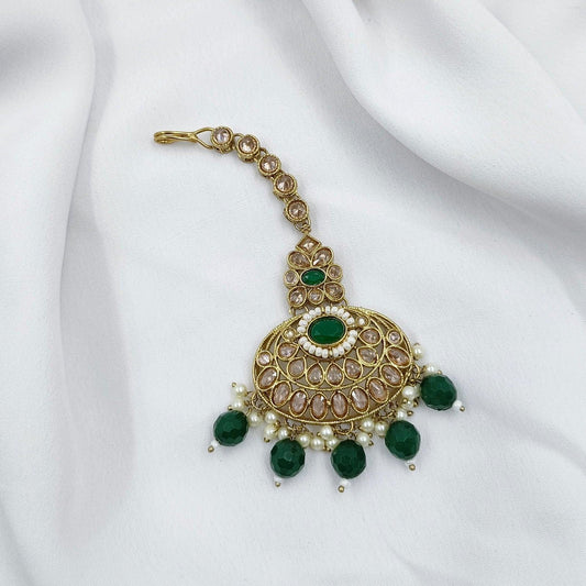 Classic Oval Shaped Designer Mang Tikka - Shree Radhe Pearls