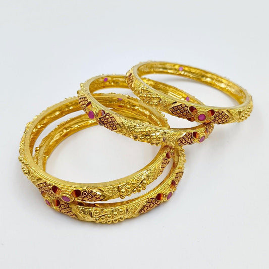 Damini Gold Plated Bangles - Shree Radhe Pearls