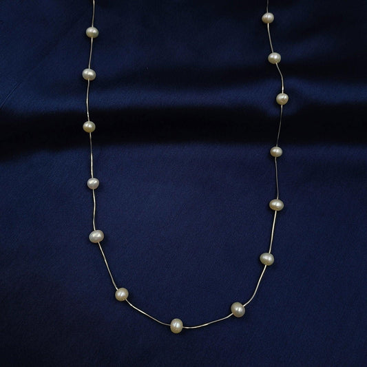 Dazzling Fresh Water Pearls 92.5 Silver Necklace - Shree Radhe Pearls