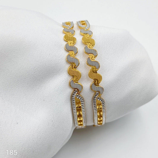 Delicate Designer Gold Plated Bangles - Shree Radhe Pearls