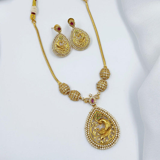Divine Designer Short Necklace Set - Shree Radhe Pearls