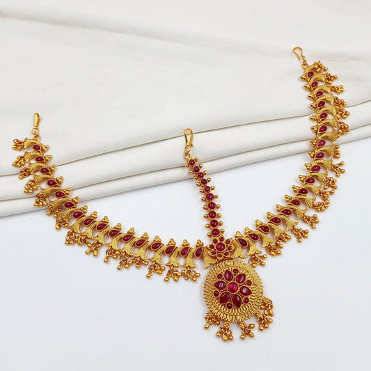 Drop Shaped Floret Design Matha Patti - Shree Radhe Pearls
