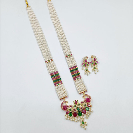 Elegant Designer Pearl Long Set - Shree Radhe Pearls