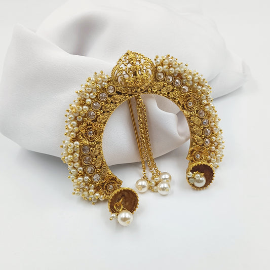 Pearls Studded Lakshmi Designer Hair Pin