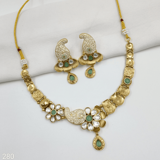 Glorious Designer Rajwadi Finish Necklace