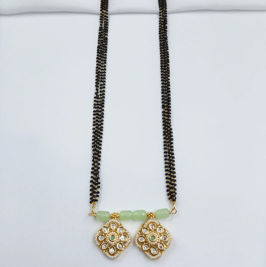 Floret Designer Black Beads Studded Fancy Mangalsutra