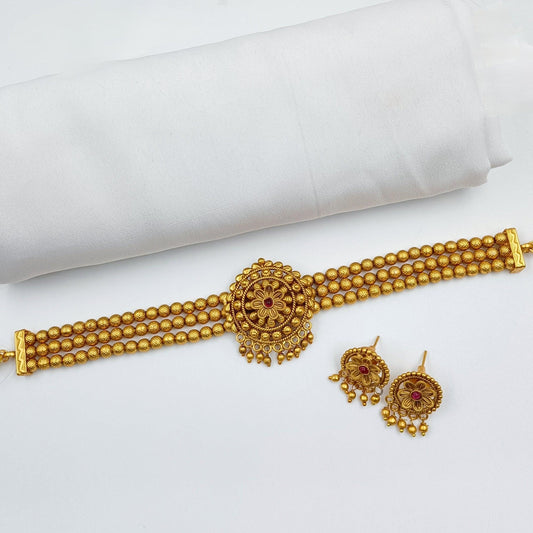 Traditional Designer Temple Finish Choker