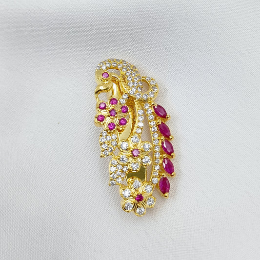 Alluring Peacock Designer Sari Pin