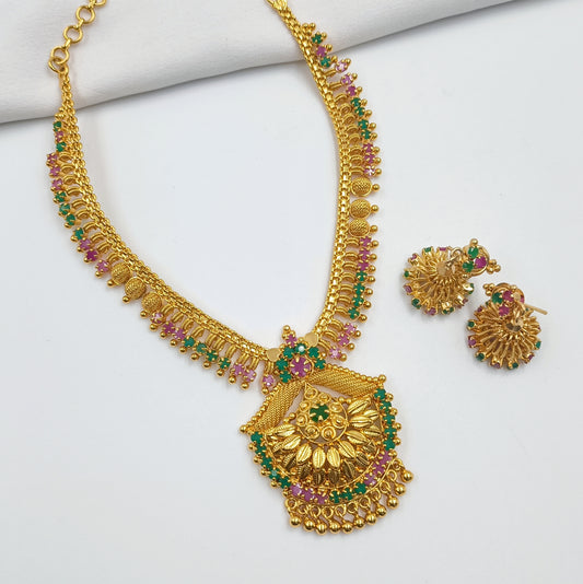 Unique Designer Golden Finish Necklace