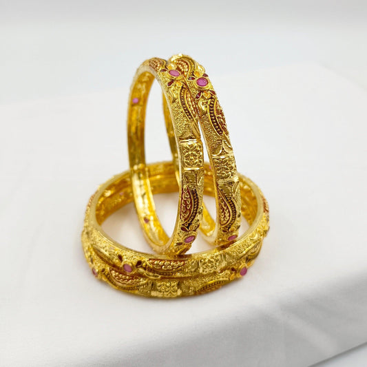 Meena Work Designer 1 Gram Plated Bangles