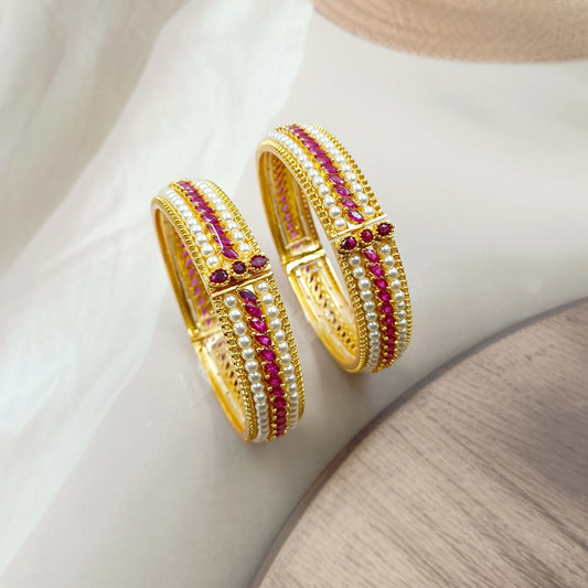 Blooming Trendy Designer Pearls Bangles
