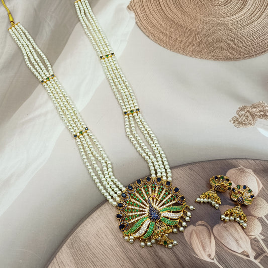 Sparkling Peacocke Designer Pearl Ranihaar