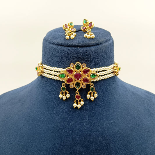 Sparkling Designer Pearl Choker Set