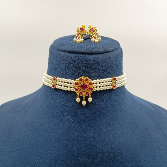 Elegant Designer Pearl Choker Set