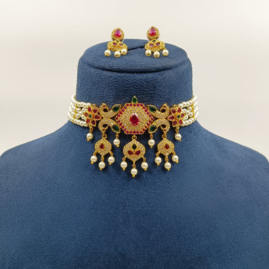Adorablr Designer Pearl Choker Set