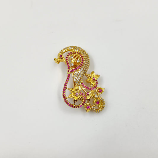 Dazzling Peacock Designer Sari Pin