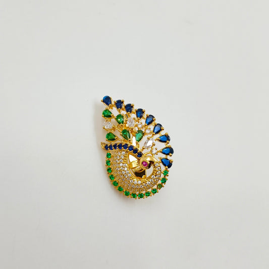 Graceful Peacock Designer Sari Pin