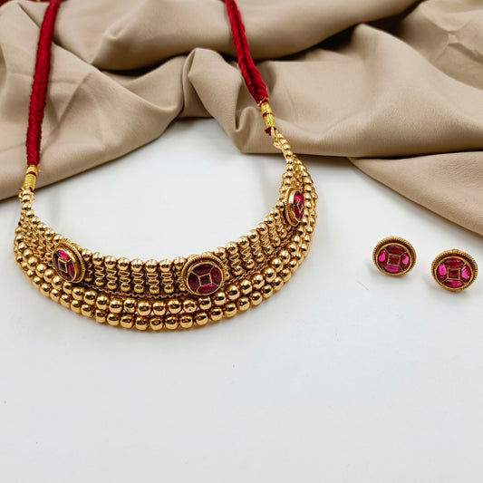 Amazing Designer Temple Choker Set