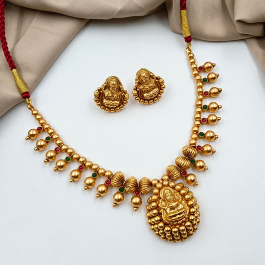 Brilliant Designer Temple Necklace Set